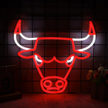Load image into Gallery viewer, Red LED Bulls Neon Sign