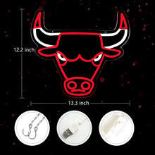 Load image into Gallery viewer, Red LED Bulls Neon Sign