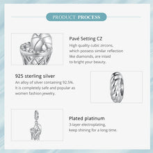 Load image into Gallery viewer, Sterling Silver Basketball Sports Charm