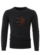 Load image into Gallery viewer, Men's Basketball Graphic Print Knitted Pullover, Casual Long Sleeve Slim-fit Crew Neck Sweater For Fall Winter