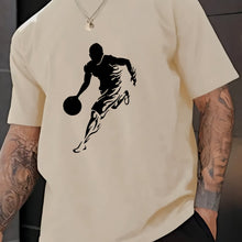 Load image into Gallery viewer, Men&#39;s Basketball Print Casual Tee - Breathable Polyester, Crew Neck, Short Sleeve T-Shirt for Casual Attire