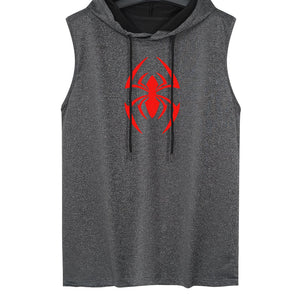 Spider Print Men's Sleeveless Hoodie