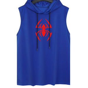 Spider Print Men's Sleeveless Hoodie