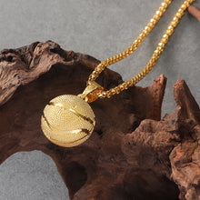 Load image into Gallery viewer, 1pc Punk Hip-hop Rock Sports Style Solid Basketball Necklace Tide Men&#39;s Titanium Steel Pendant Couple Pendant