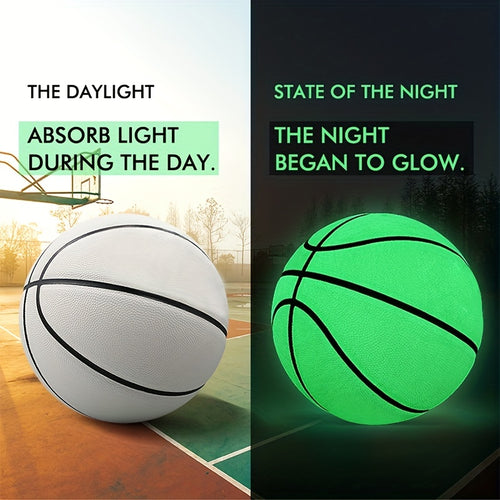 Glow-in-the-Dark Size 7 Basketball - PU Leather Indoor/Outdoor Ball