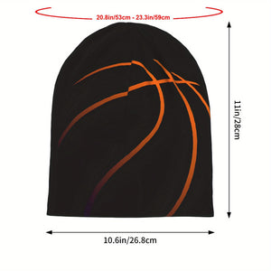 Black Basketball Skull Beanie