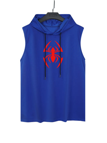 Spider Print Men's Sleeveless Hoodie