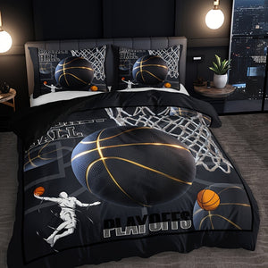 3pcs Sports Basketball Duvet Cover Set (1 Duvet Cover + 2 Pillowcase Without Pillow Insert)