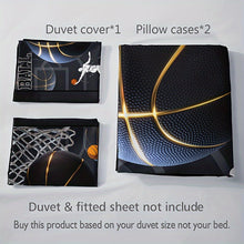 Load image into Gallery viewer, 3pcs Sports Basketball Duvet Cover Set (1 Duvet Cover + 2 Pillowcase Without Pillow Insert)