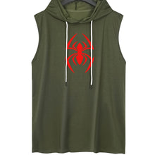 Load image into Gallery viewer, Spider Print Men&#39;s Sleeveless Hoodie