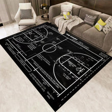 Load image into Gallery viewer, Basketball Court Black Rug - Bedroom