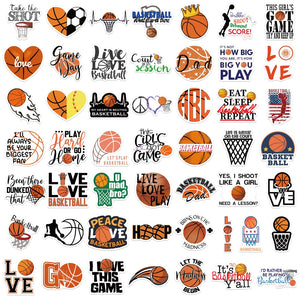 Basketball Stickers For Laptop, Luggage - 50 pc