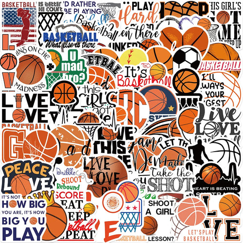 Basketball Stickers For Laptop, Luggage - 50 pc