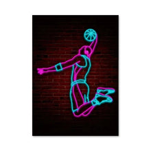 Load image into Gallery viewer, Abstract Neon Light Effect Basketball Posters Prints