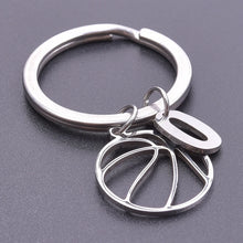Load image into Gallery viewer, Number Charm Hollow Basketball Pendant Keyring Stainless Steel