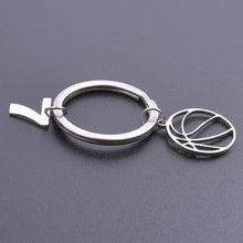 Load image into Gallery viewer, Number Charm Hollow Basketball Pendant Keyring Stainless Steel