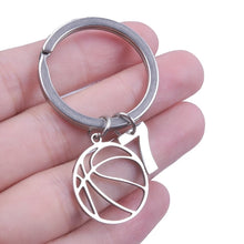 Load image into Gallery viewer, Number Charm Hollow Basketball Pendant Keyring Stainless Steel