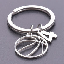 Load image into Gallery viewer, Number Charm Hollow Basketball Pendant Keyring Stainless Steel