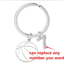 Load image into Gallery viewer, Number Charm Hollow Basketball Pendant Keyring Stainless Steel