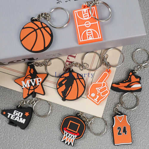 Cartoon Sports Basketball Theme Keychain x9