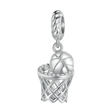 Load image into Gallery viewer, Sterling Silver Basketball Sports Charm