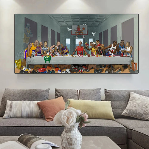 The Last Supper Basketball Star Canvas Painting
