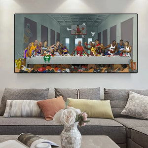 The Last Supper Basketball Star Canvas Painting