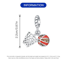 Load image into Gallery viewer, Sterling Silver Basketball &amp; Hoop Charm/Pendent