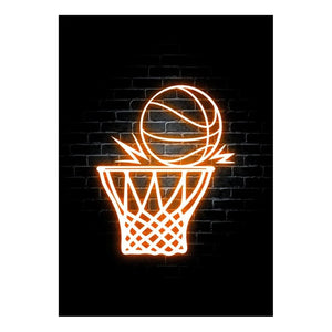 Modern Basketball Posters and Prints Neon