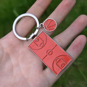 Basketball court keychain/keyring