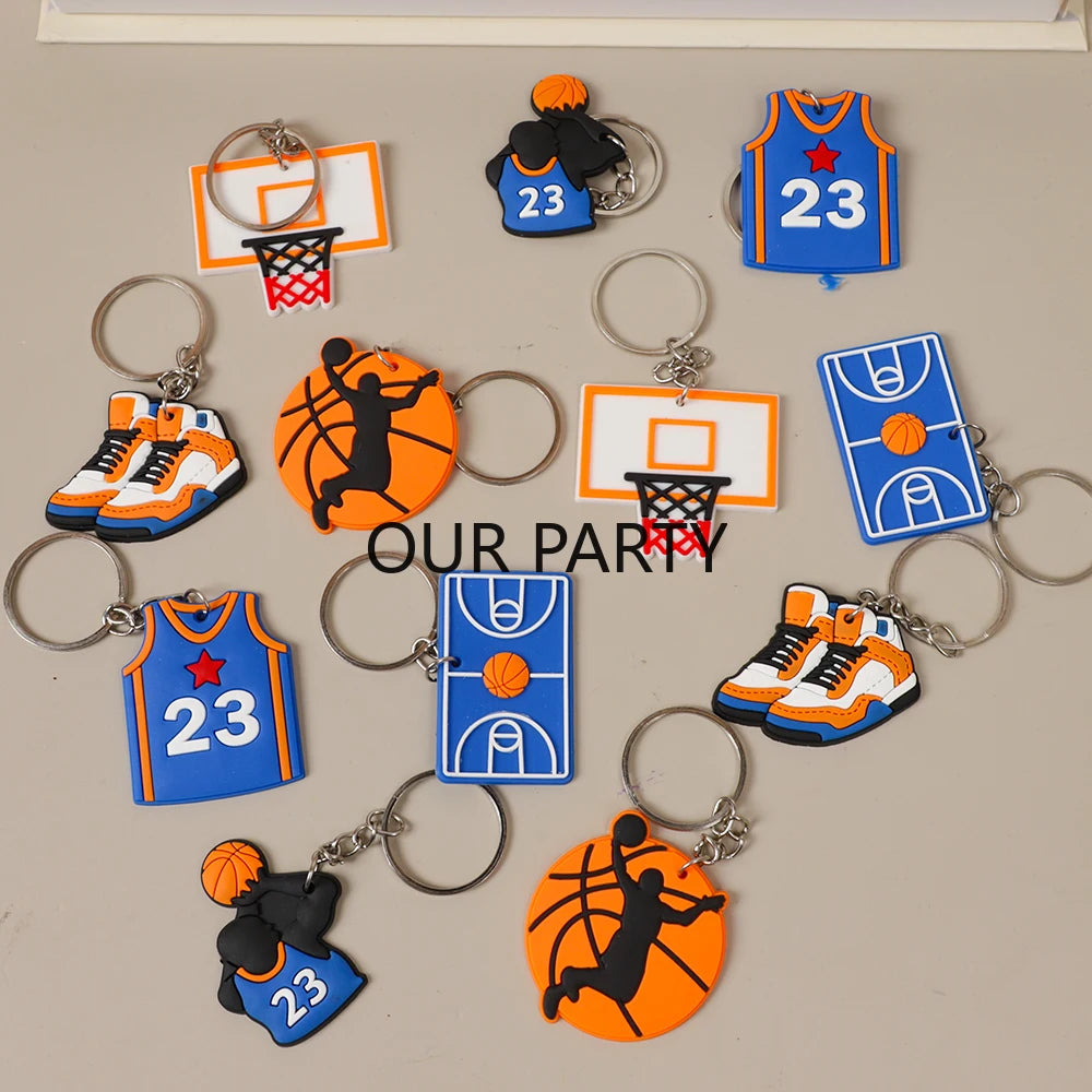 Basketball Theme PVC Keychain x12 pcs