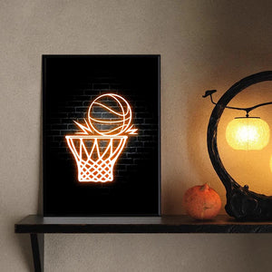 Modern Basketball Posters and Prints Neon