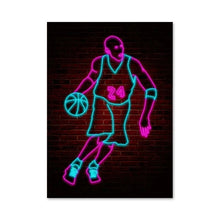 Load image into Gallery viewer, Abstract Neon Light Effect Basketball Posters Prints