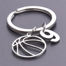 Load image into Gallery viewer, Number Charm Hollow Basketball Pendant Keyring Stainless Steel