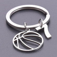 Load image into Gallery viewer, Number Charm Hollow Basketball Pendant Keyring Stainless Steel