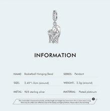 Load image into Gallery viewer, Sterling Silver Basketball Sports Charm