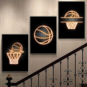 Modern Basketball Posters and Prints Neon