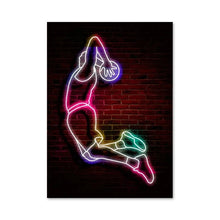 Load image into Gallery viewer, Abstract Neon Light Effect Basketball Posters Prints