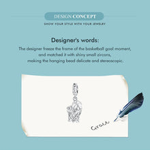 Load image into Gallery viewer, Sterling Silver Basketball Sports Charm