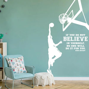 Basketball Believe Yourself Decal Wall Sticker