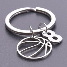 Load image into Gallery viewer, Number Charm Hollow Basketball Pendant Keyring Stainless Steel