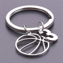 Load image into Gallery viewer, Number Charm Hollow Basketball Pendant Keyring Stainless Steel