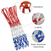 Load image into Gallery viewer, Standard Basketball Net Red+White, x1,x2 or x3 sets