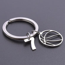 Load image into Gallery viewer, Number Charm Hollow Basketball Pendant Keyring Stainless Steel