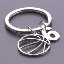 Load image into Gallery viewer, Number Charm Hollow Basketball Pendant Keyring Stainless Steel