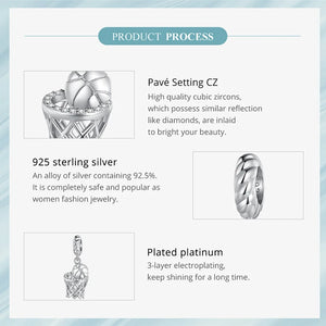 Sterling Silver Basketball Sports Charm