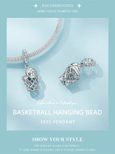 Sterling Silver Basketball Sports Charm