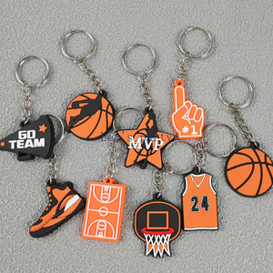 Cartoon Sports Basketball Theme Keychain x9