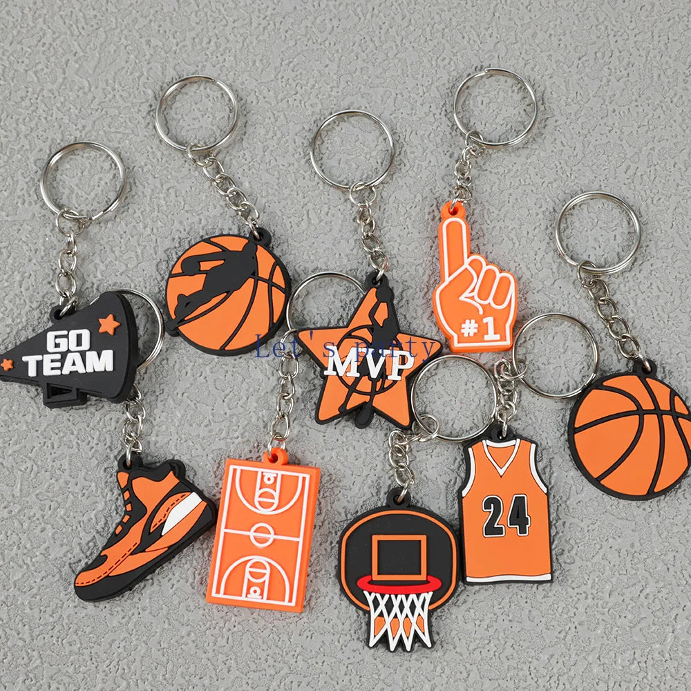Cartoon Sports Basketball Theme Keychain x9