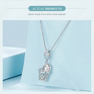 Sterling Silver Basketball Sports Charm